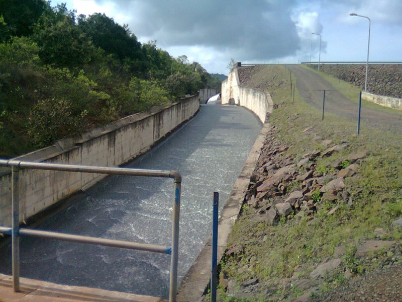 Spillway and access road at a water supply project